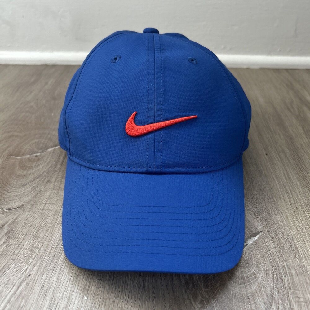 Nike Hat Strap Back Mens One Size Blue Legacy91 Dri-Fit Swoosh Athletic Golf Cap